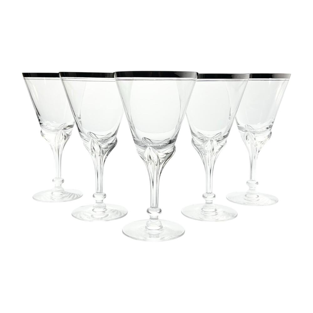 1950s Tiffin-Franciscan “Wedding Day” Set of 5 Water Glasses 7 1/4” 10oz